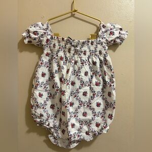 Janie and Jack White Floral Baby Romper